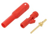 Conector banană roșie 1,5mm ST&Auml;UBLI 65.3339-22 crimpabil 39,7mm