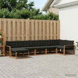 Cumpara ieftin Set de canapele de exterior 7 buc. 7-Locuri Natural si Negru