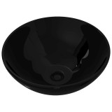 Cumpara ieftin Chiuveta ceramica pentru baie, rotunda, neagra