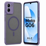 Husa pentru Motorola G06, Matte MagSafe, Protectie 360, Anti-Soc, Protectie Camera, Mov