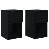 vidaXL Dulap de pat 2 pcs Stejar Negru 29 x 31,5 x 49 cm 8001100