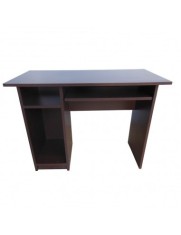 Birou pentru calculator cu spatiu de depozitare, polita pentru tastatura, PAL melaminat, 100x52x76 cm, wenge