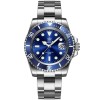 Ceas automatic de scufundari STEELDIVE SD1953, 41 mm, bratara argintie, carcasa si cadran albastru, NH35, cristal safir, 30 ATM