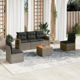 Gossi set mobilier gradina cu perne, 6 piese, gri, poliratan