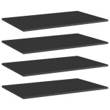 Cumpara ieftin Plăci bibliotecă, 4 buc. negru extralucios 80 x 50 x 1,5 cm PAL