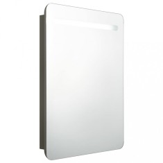 Dulap de baie cu oglinda si LED, antracit, 60x11x80 cm foto