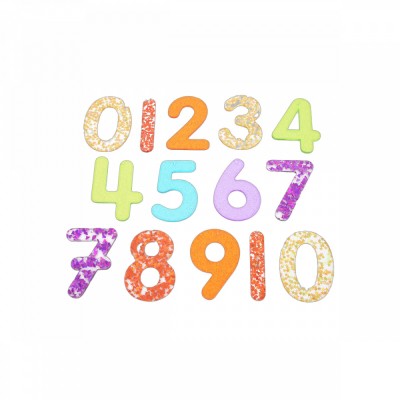 Set 14 numere translucide Glitter pentru tablete si mese luminoase foto