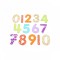 Set 14 numere translucide Glitter pentru tablete si mese luminoase