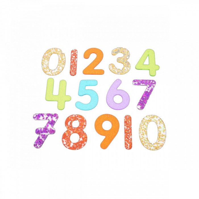 Set 14 numere translucide Glitter pentru tablete si mese luminoase