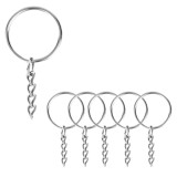 Cumpara ieftin Breloc metalic cu lant, metal nichelat rezistent, pentru accesorii si proiecte DIY, 5 bucati