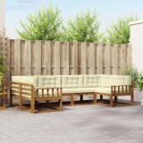 vidaXL Set de canapele de exterior cu pernă 6 pcs Natural și Crem 3368063