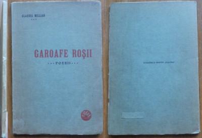Claudia Millian, Garoafe rosii; Poezii, 1914, editia 1 cu autograf foto