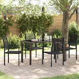 vidaXL Set de masă pentru grădină 5 pcs Negru Rattan PVC