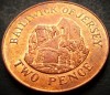 Moneda exotica 2 PENCE - JERSEY, anul 2008 * cod 4168 = A.UNC - luciu de batere, Europa