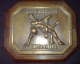 Cupa Nicolina Lupte 1968 - Placa bronz cu lemn