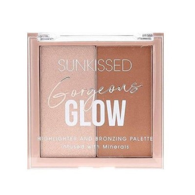 Paleta iluminator si bronzer, Sunkissed, Gorgeous Glow, Highlighter &amp;amp; Bronzing Palette, 2 culori foto