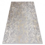 MIRO 11111.2107 covor lavabil Marmură, glamour anti-alunecare - gri deschis / aur, 140x190 cm