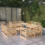 Set mobilier relaxare de gradina, 9 piese, lemn masiv de pin GartenMobel Dekor, vidaXL