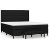 Pat box spring cu saltea, negru, 160x200 cm, textil