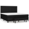 Pat box spring cu saltea, negru, 160x200 cm, textil