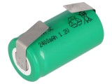 Acumul: Ni-MH SubC 1,2V 2400mAh urechi pentru lipire &Oslash;22x44mm