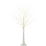 HOMCOM Pom de Crăciun cu Lumini LED și 12 Crengi pentru Interior și Exterior din PP și Metal, 22x22x150 cm, Alb | Aosom Romania