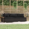 VidaXL Set mobilier relaxare grădină 4 piese cu perne poliratan negru 317523