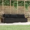 vidaXL Set mobilier relaxare grădină 4 piese cu perne poliratan negru 317523