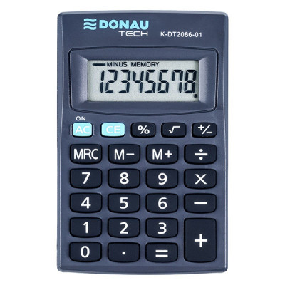 Calculator De Buzunar, 8 Digits, Donau Tech Dt2086 - Negru foto