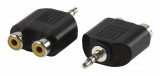 Adaptor JACK STEREO 3.5mm tata - 2 X RCA mama, set 12 blistere, Well