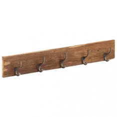 vidaXL Cuier de hol cu 5 c&acirc;rlige, 100x2,5x15 cm, lemn masiv reciclat