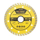 Disc diamantat turbo sinterizat 125 mm pentru gresie, ceramica si piatra Crownman