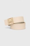 HUGO curea de piele cu doua fete femei, culoarea bej, 50522681