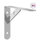 Cumpara ieftin Suporturi rafturi, 4 buc., 20x2,5x14 cm argintiu otel inox.
