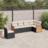 vidaXL Set mobilier de grădină cu perne, 6 piese, negru, poliratan 3260096