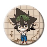 Cumpara ieftin Insigna rotunda personaj anime chibi cu ochelari verzi, design kawaii, 58 mm