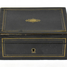 Caseta / cutie bijuterii - lemn cu intarsie alama - Napoleon III - secol XIX