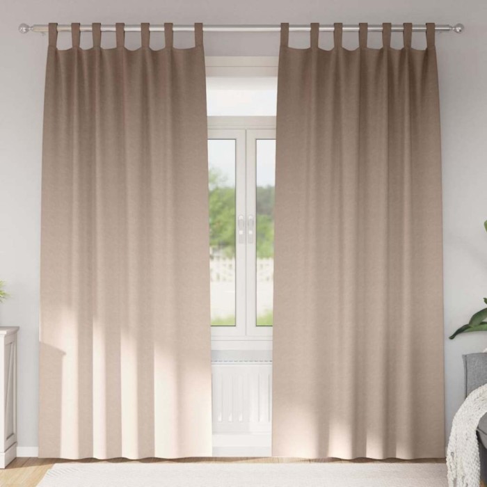 Perdele cu perdele 2 pcs Gri taupe Poliester
