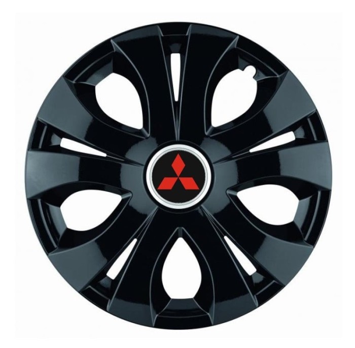 Set 4 Capace Roti Top Negru R15, Compatibil Cu Mitsubishi
