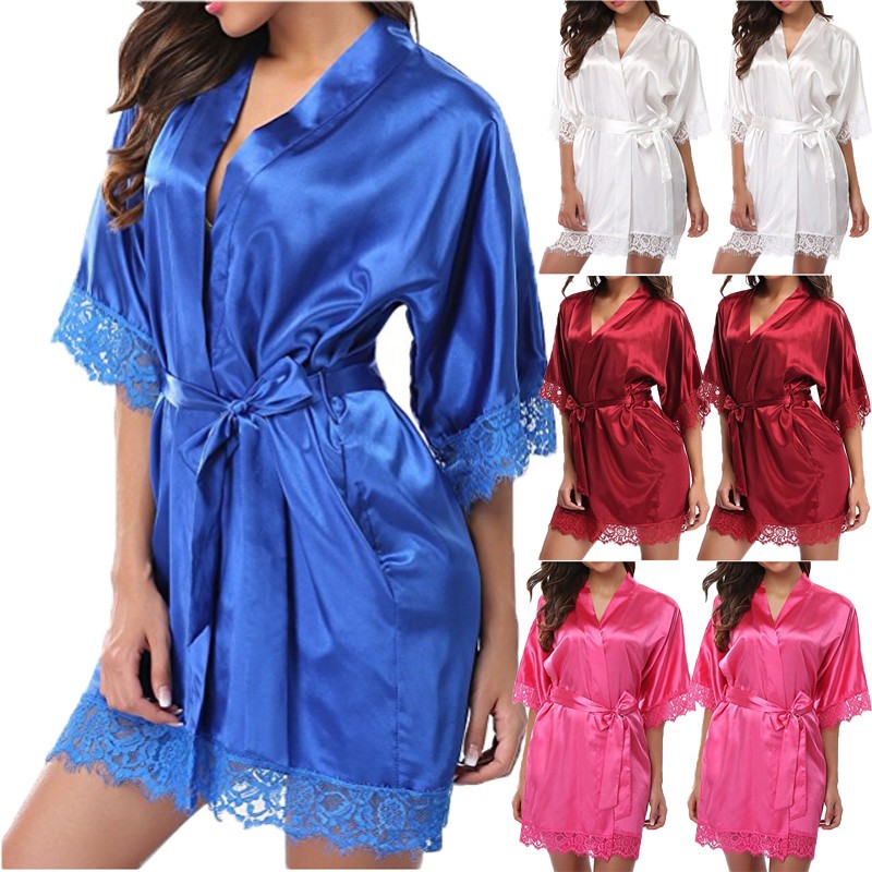 Lenjerie Lady Lust Sexy Dantela Babydoll Halat Pijama Intima Kimono Roba  Noapte, Alb, Argintiu, M | Okazii.ro