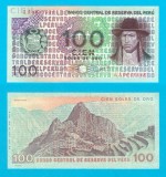 Peru (p#114) 100 Soles Oro 1976 UNC &#039;Machu Pichu&#039; serie: AA00456xx