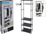 Cuier multifunctional cu rafturi - Metalic, Compact si Modern