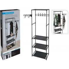 Cuier multifunctional cu rafturi - Metalic, Compact si Modern