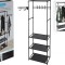 Cuier multifunctional cu rafturi - Metalic, Compact si Modern