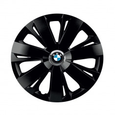 Set 4 capace roti Negre Cu Inel Cromat Energy pentru gama auto BMW, R15