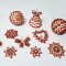 Set decoratiuni Craciun margele, ornamente, globuri, stele, handmade unicat rosu