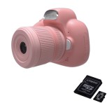Cumpara ieftin Pachet: Card memorie 32Gb + Camera foto digitala pentru copii, THD Pixels D6, aspect DSLR, rezolutie 18 megapixeli, roz