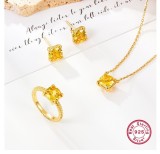 Cumpara ieftin Set Cadou Premium , zGolden Sunshine, , Bijuterii din Argint 925 cu Zirconiu Galben