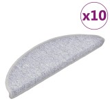 Cumpara ieftin Covorase pentru scari, 10 buc., 56x17x3 cm, gri deschis, semirotunde