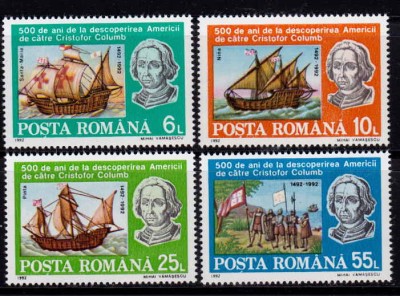 RO 1992 LP 1296 &amp;quot;500 ani descoperirea Americii&amp;quot;,serie , MNH foto